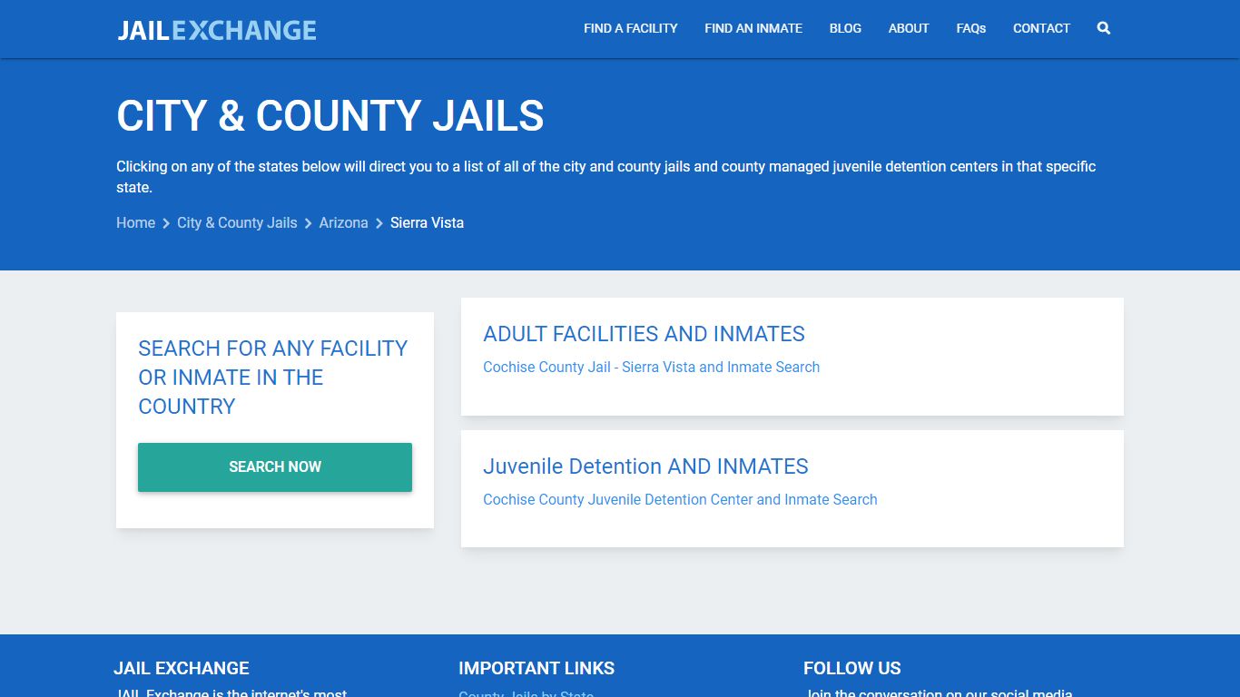 City & County Jails | Arizona | Sierra Vista | JailExchange